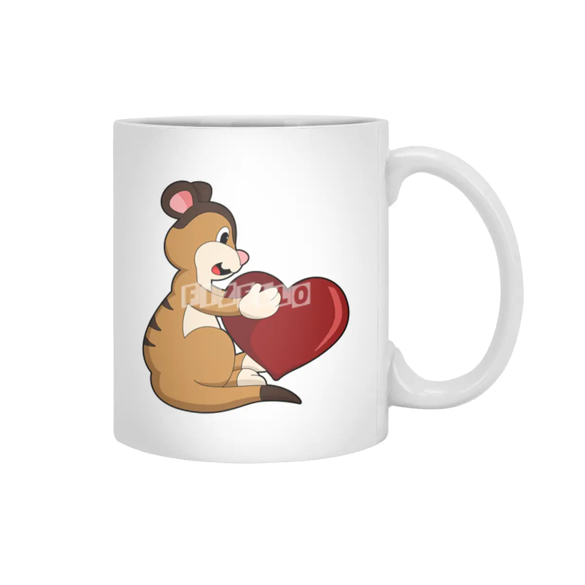 Meerkat with Heart Beyaz Kupa