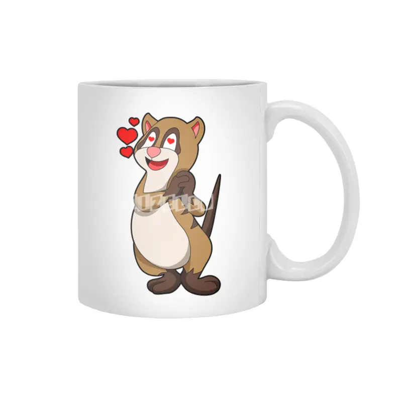 Meerkat with Hearts Beyaz Kupa