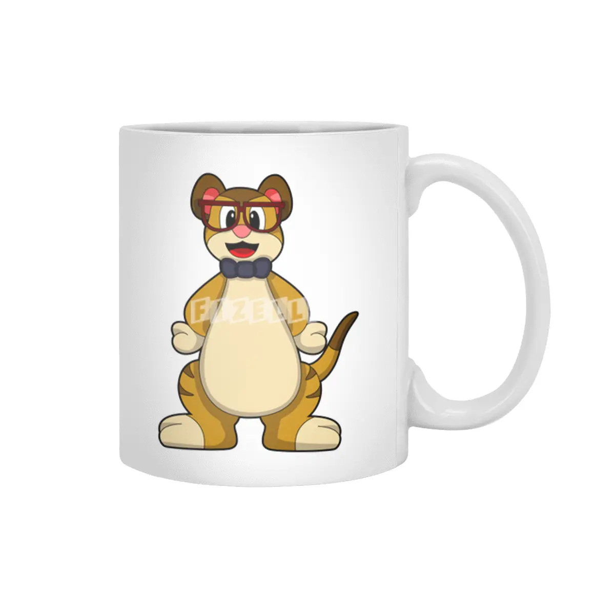 Meerkat with Tie & Glasses Beyaz Kupa
