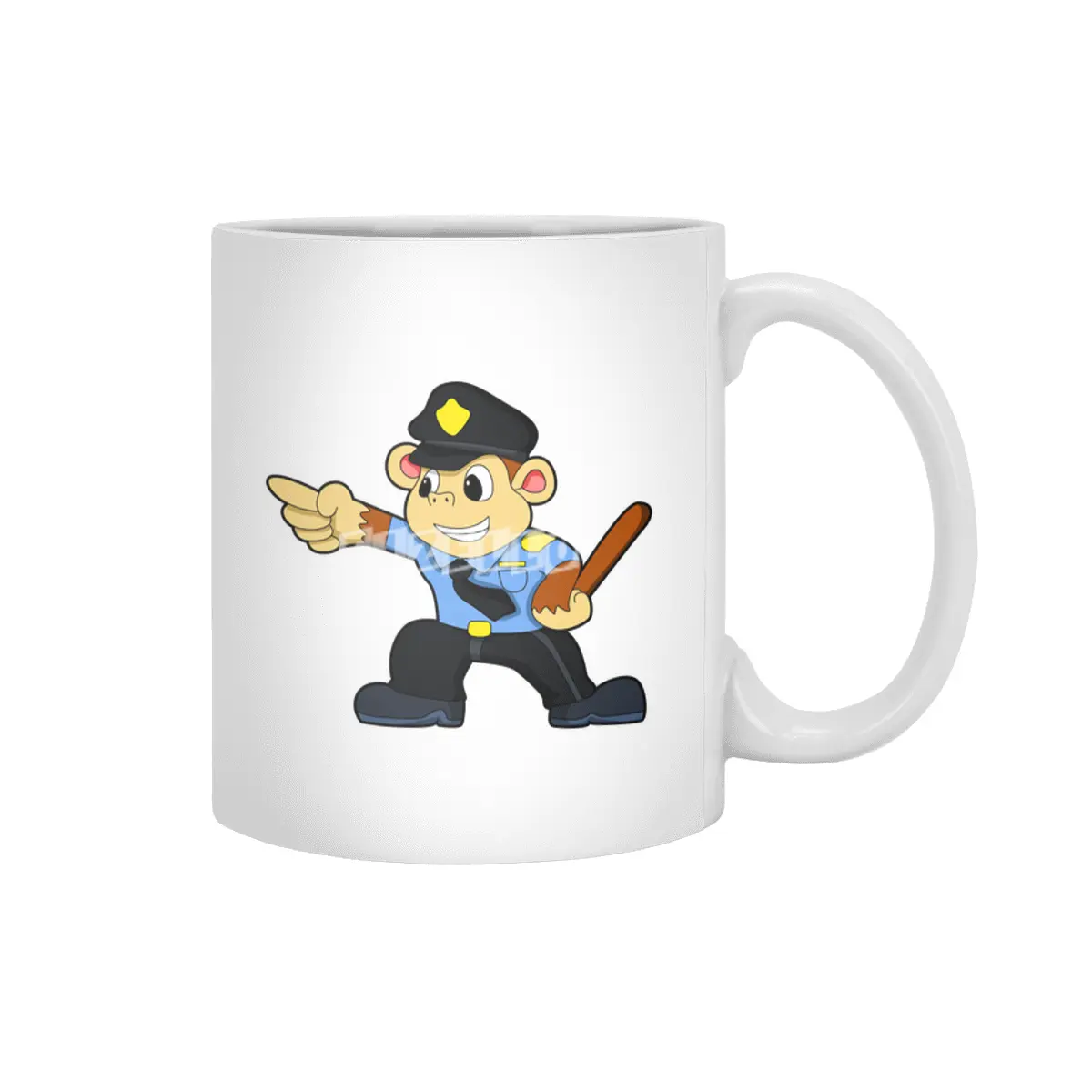 Monkey as Police officer - Police Beyaz Kupa