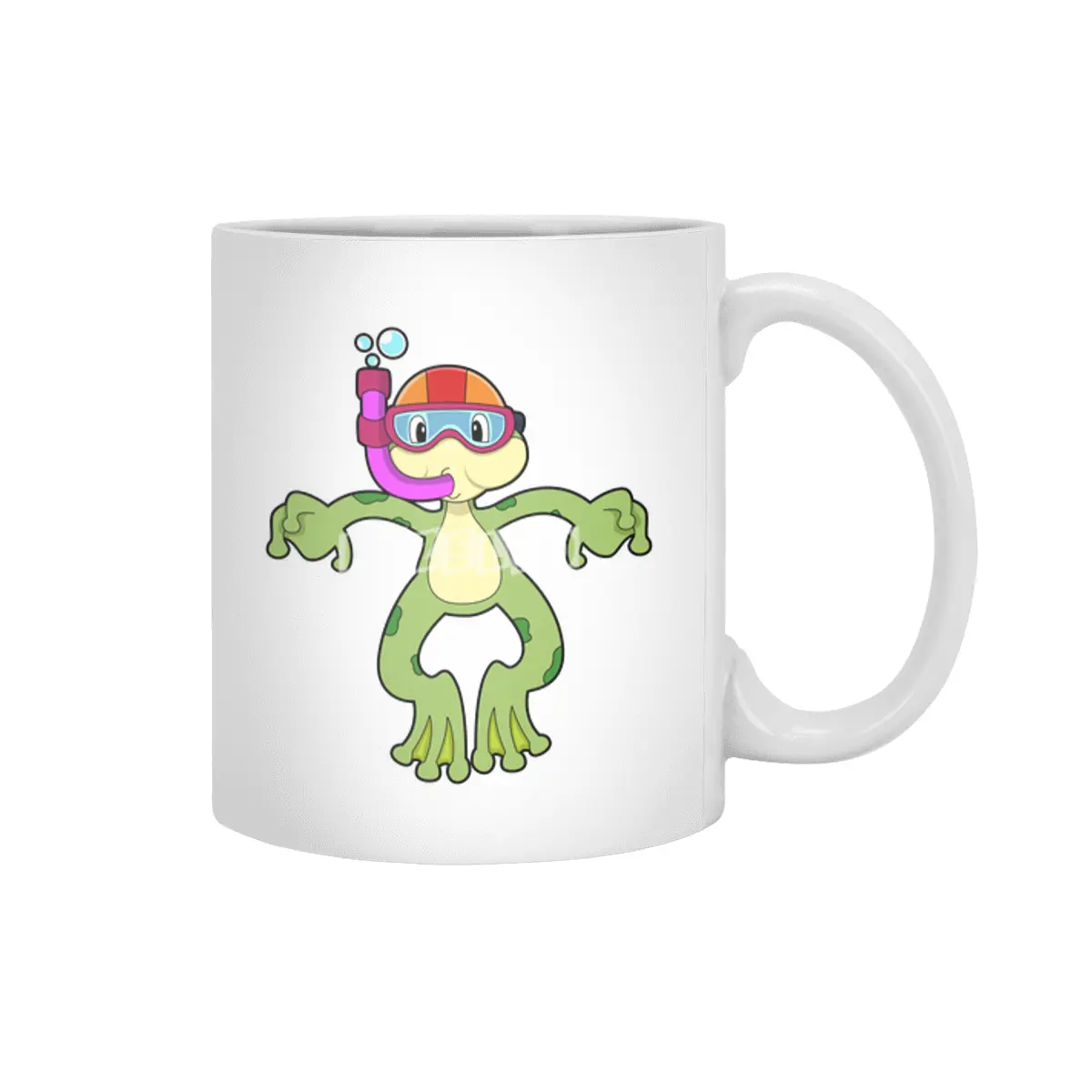Frog at Diving with Snorkel Beyaz Kupa