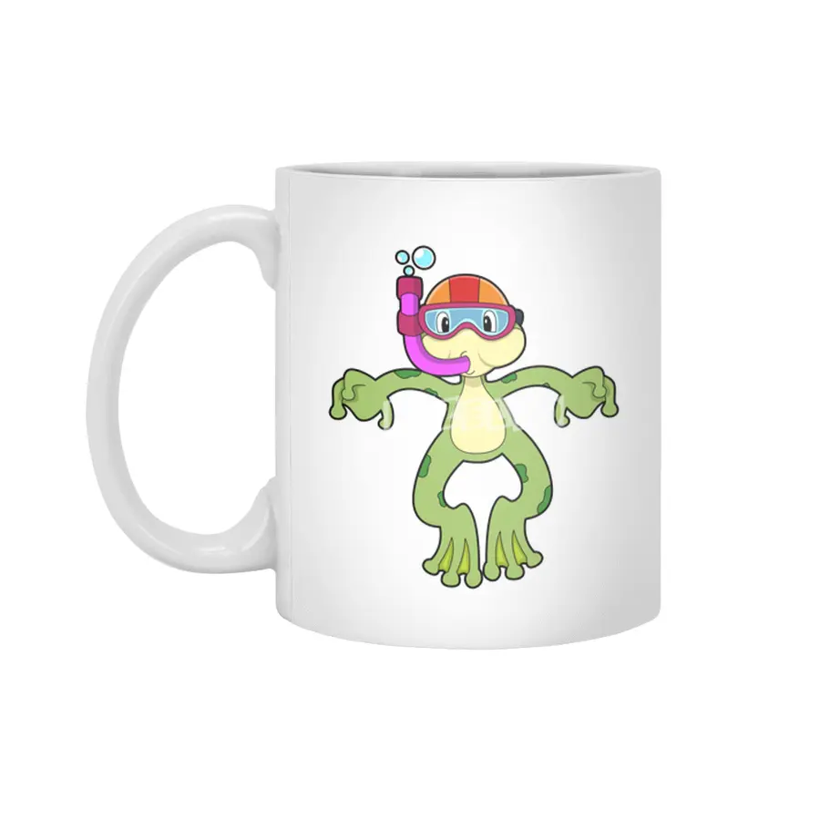 Frog at Diving with Snorkel Beyaz Kupa