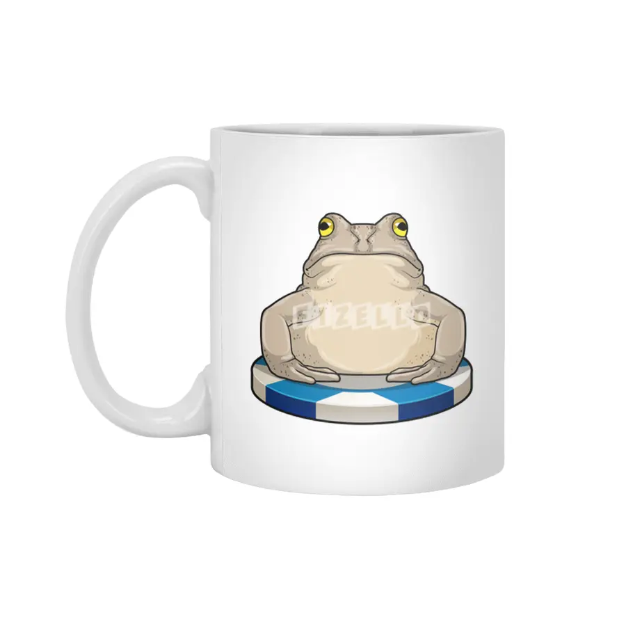 Frog at Poker with Poker chips Beyaz Kupa
