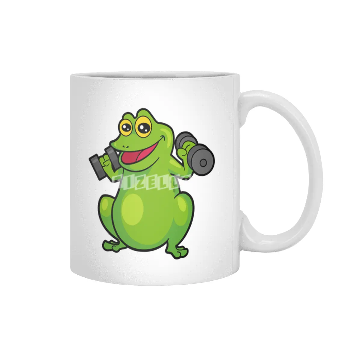 Frog at shoulder training with Dumbbells Beyaz Kupa