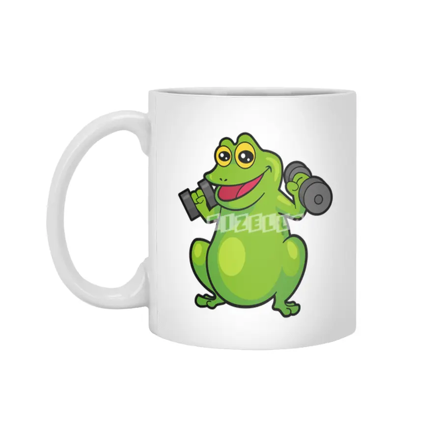 Frog at shoulder training with Dumbbells Beyaz Kupa