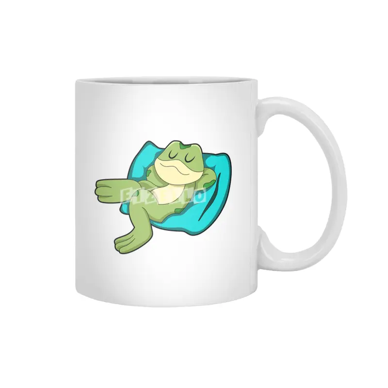Frog at Sleeping with Pillow Beyaz Kupa