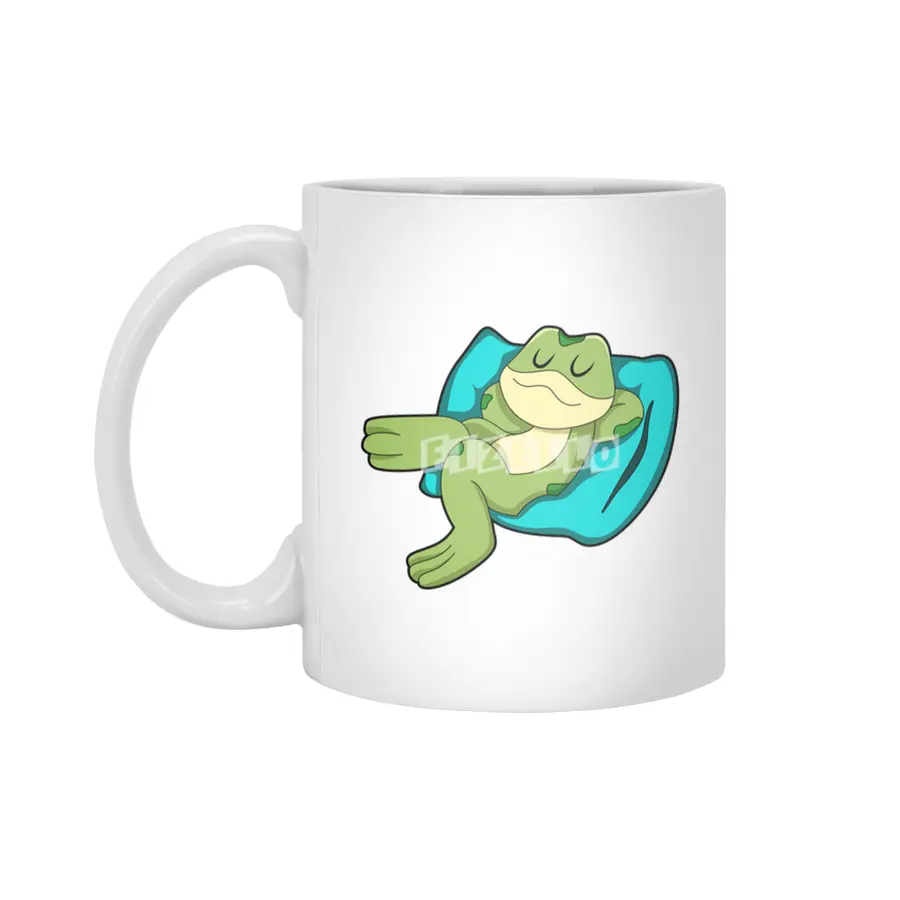 Frog at Sleeping with Pillow Beyaz Kupa