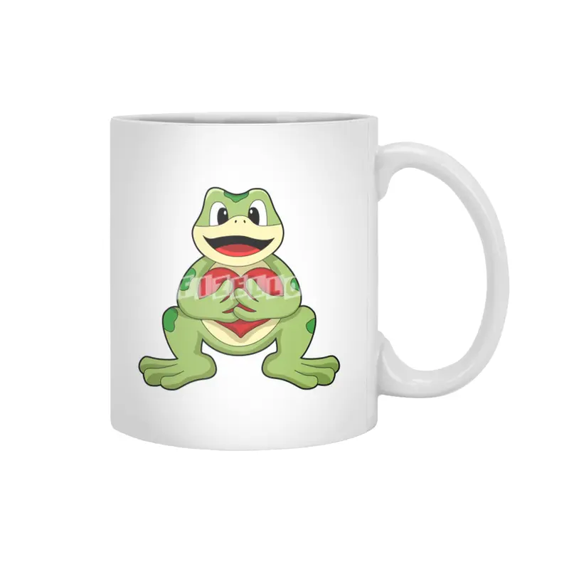 Frog with Heart Beyaz Kupa