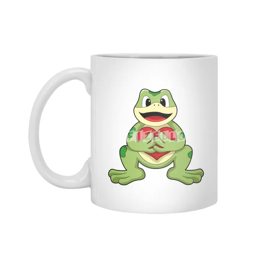 Frog with Heart Beyaz Kupa