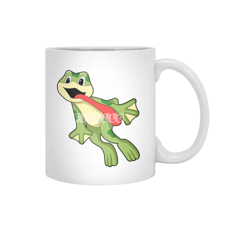 Frog with Tongue out Beyaz Kupa