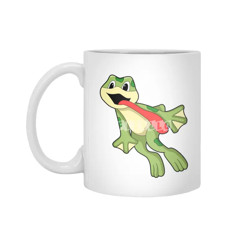 Frog with Tongue out Beyaz Kupa