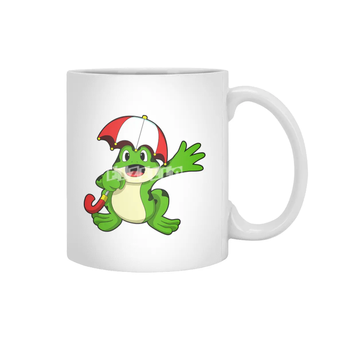 Frog with Umbrella Beyaz Kupa