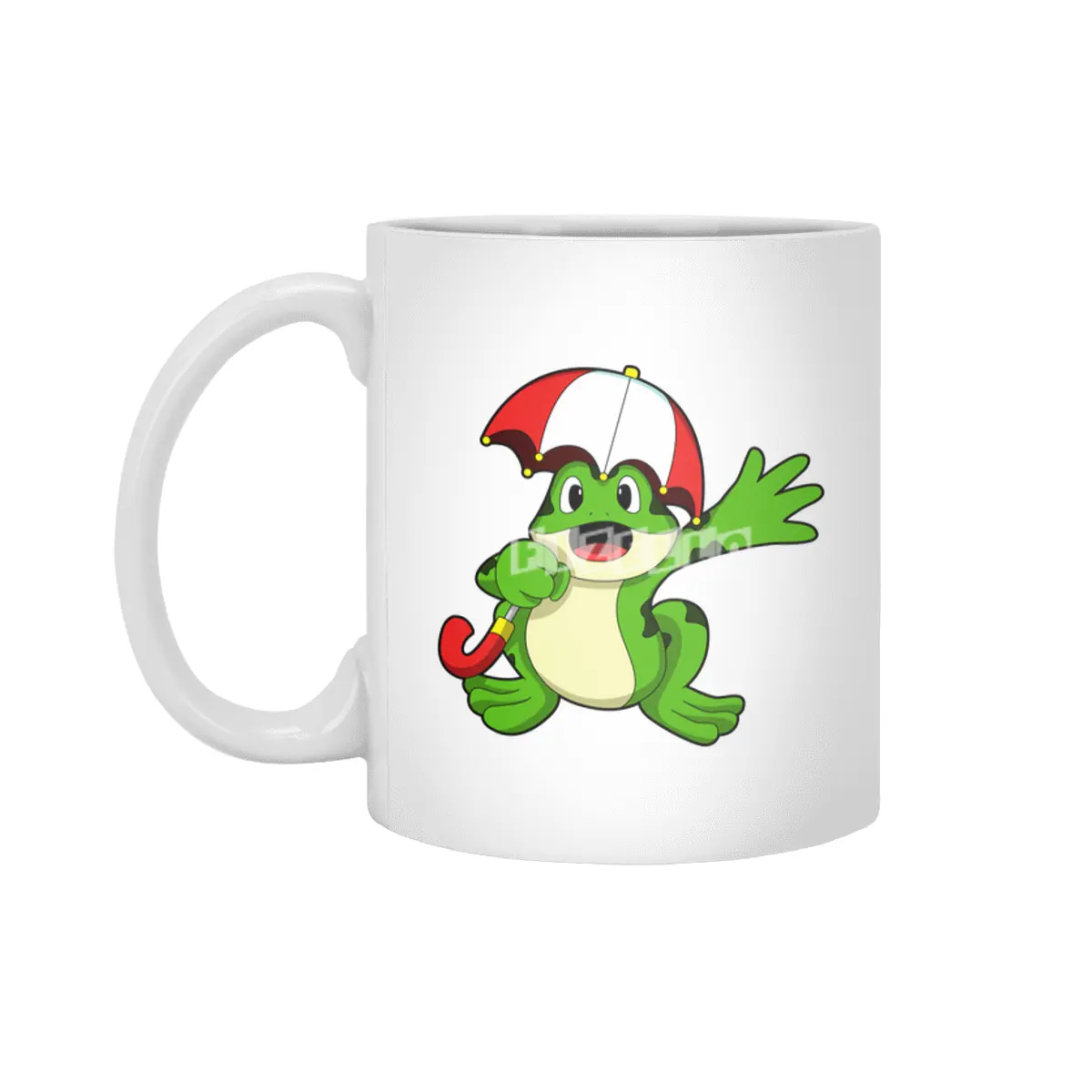 Frog with Umbrella Beyaz Kupa