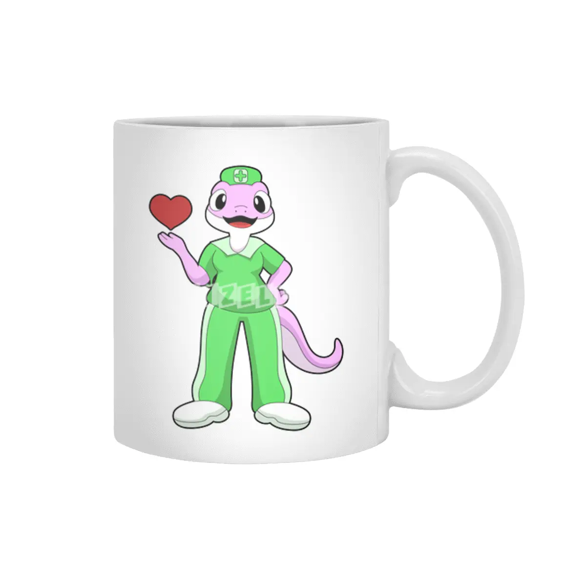 Geko as Nurse with Heart Beyaz Kupa