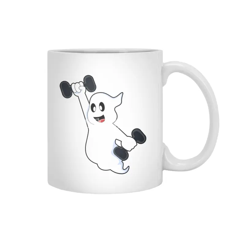 Ghost at Strength training with Dumbbells Beyaz Kupa