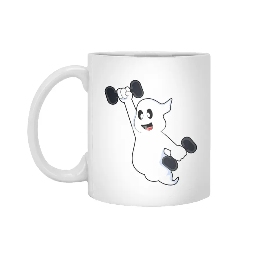 Ghost at Strength training with Dumbbells Beyaz Kupa