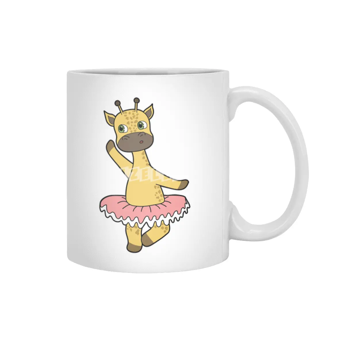 Giraffe as Ballerina at Ballet with Skirt Beyaz Kupa