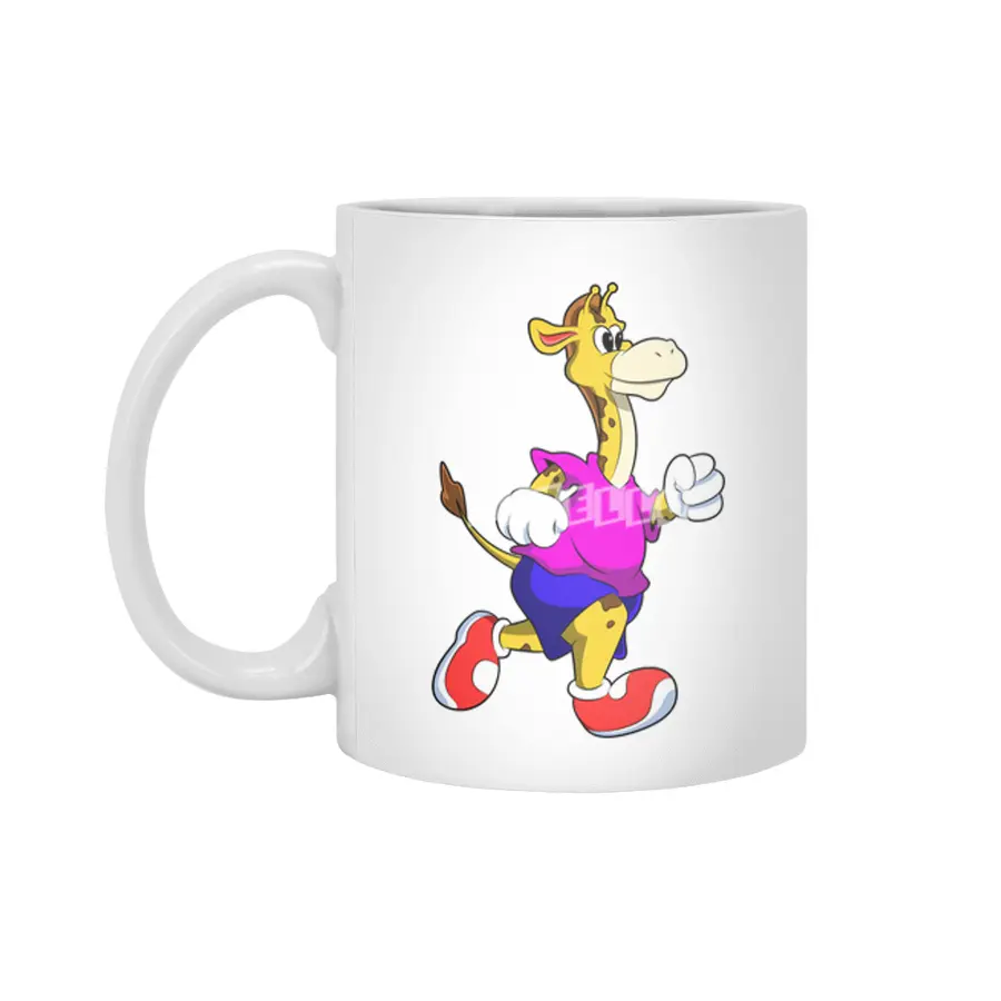Giraffe at Running Beyaz Kupa