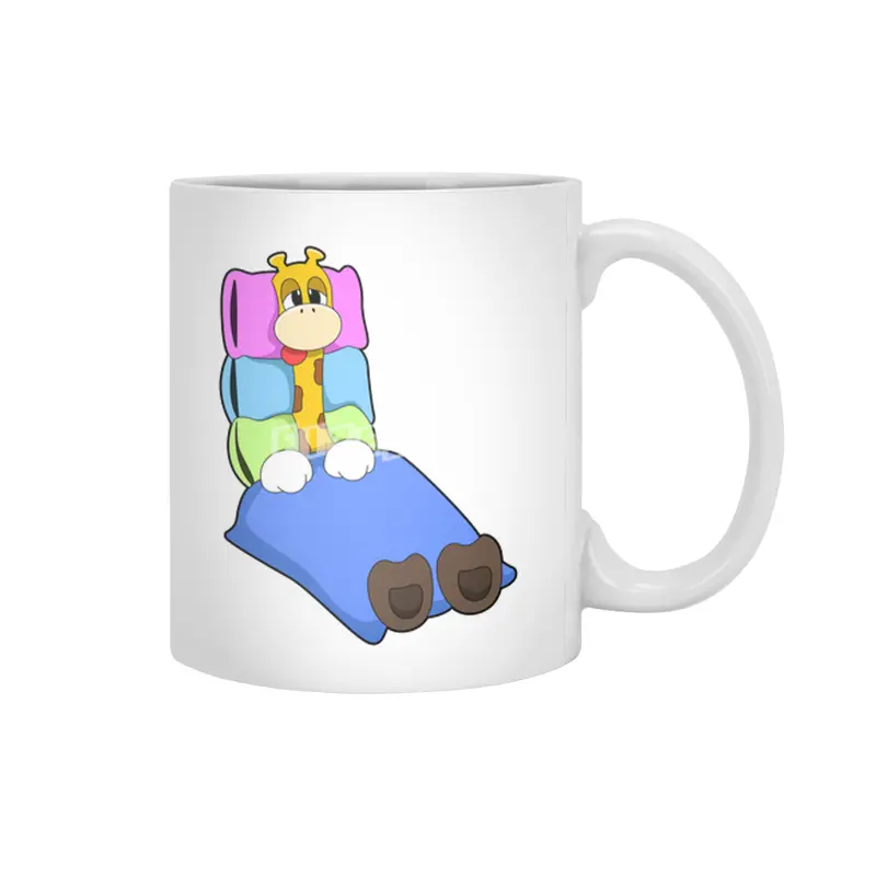 Giraffe at Sleeping with Blanket & Pillow Beyaz Kupa
