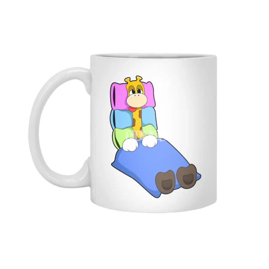 Giraffe at Sleeping with Blanket & Pillow Beyaz Kupa