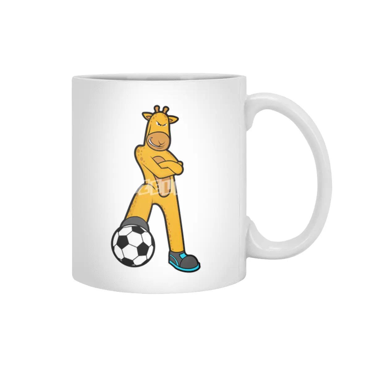 Giraffe at Sports with Soccer ball Beyaz Kupa