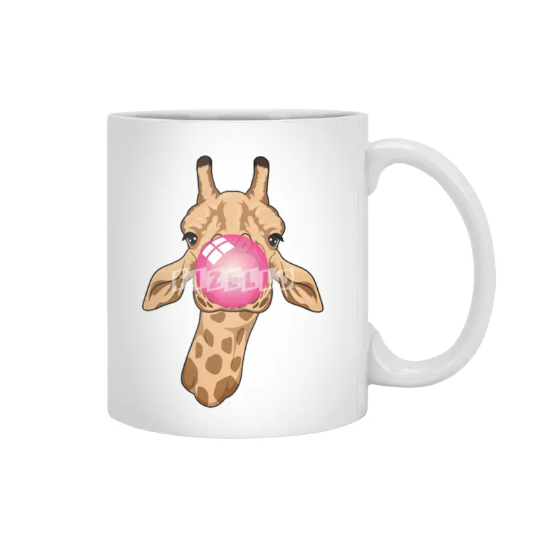 Giraffe with Bubblegum Beyaz Kupa