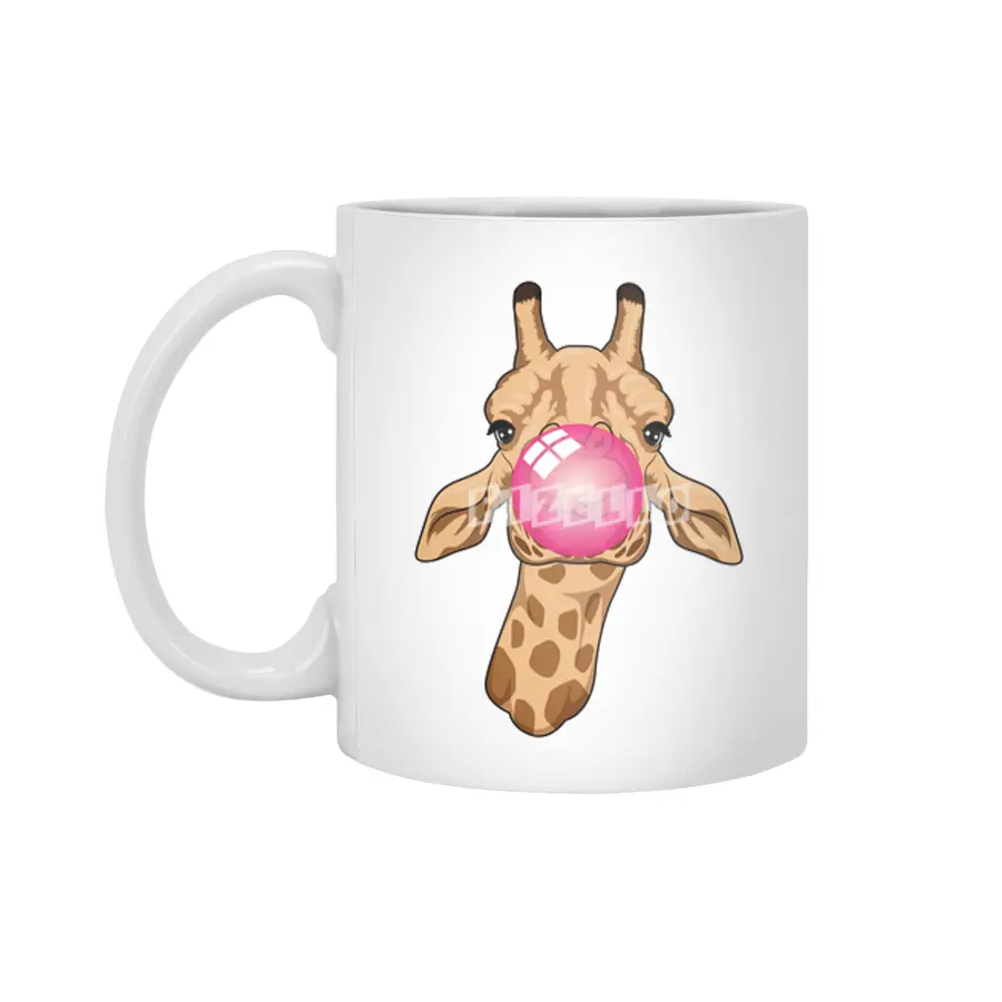 Giraffe with Bubblegum Beyaz Kupa