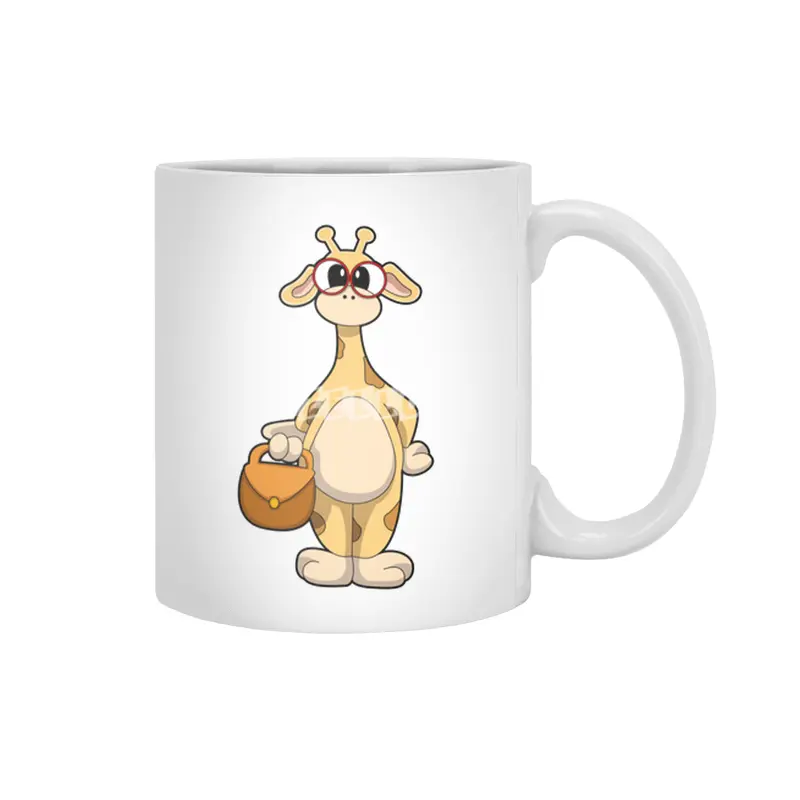Giraffe with Glasses & Bag Beyaz Kupa