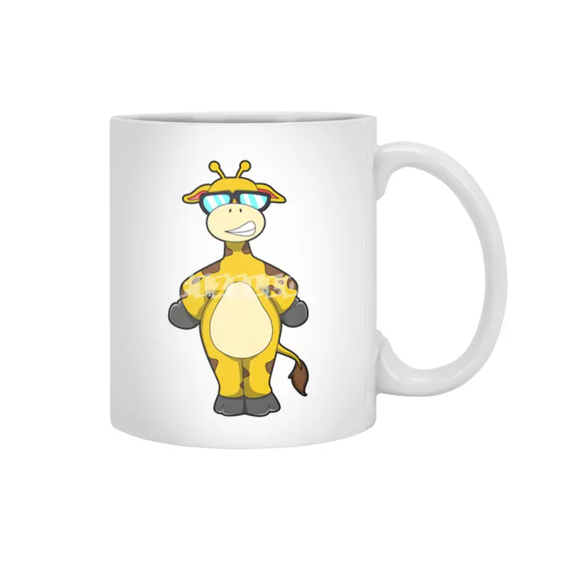 Giraffe with Sunglasses Beyaz Kupa