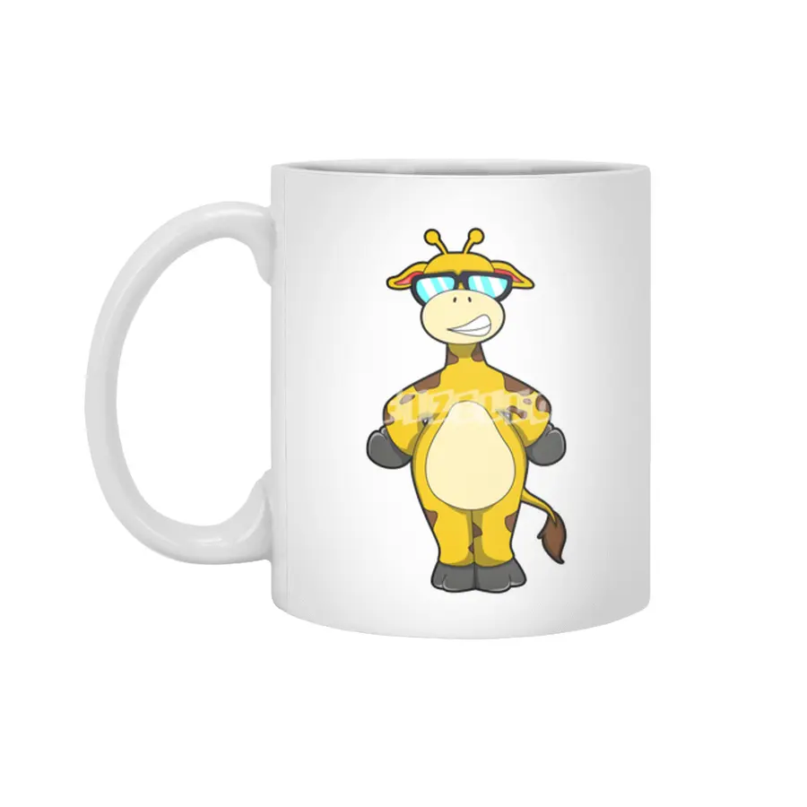 Giraffe with Sunglasses Beyaz Kupa