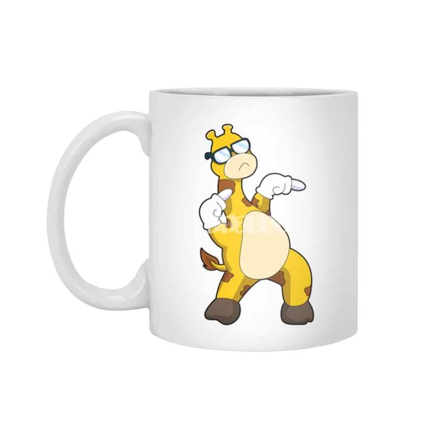 Giraffe with Sunglasses Beyaz Kupa