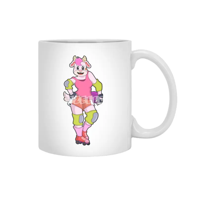 Goat as Inline Skater with Inline Skates Beyaz Kupa