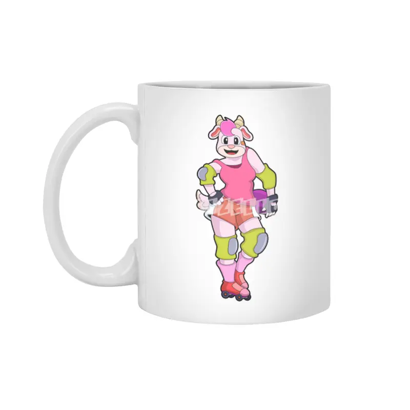 Goat as Inline Skater with Inline Skates Beyaz Kupa
