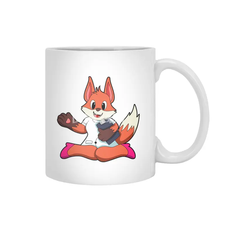 Fox as Nurse with Notepad Beyaz Kupa