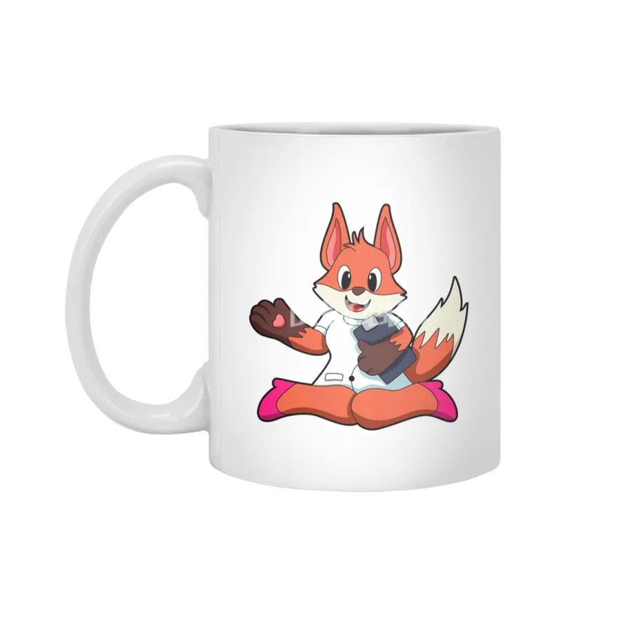 Fox as Nurse with Notepad Beyaz Kupa