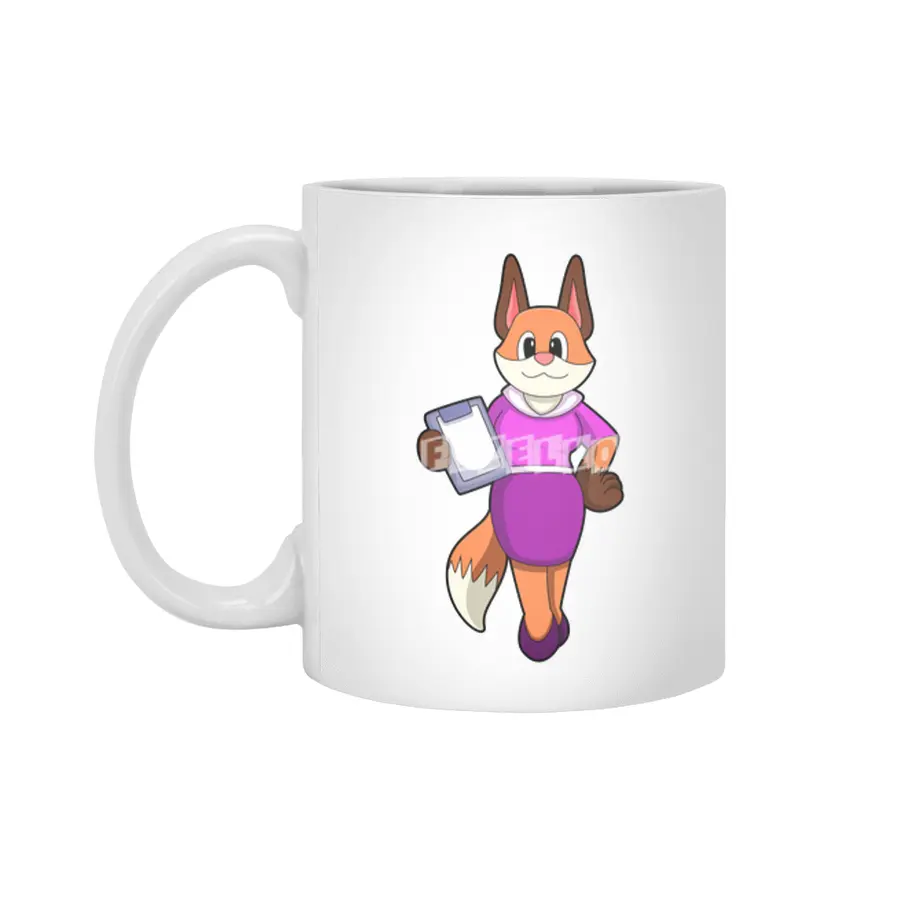 Fox as Secretary with Skirt Beyaz Kupa