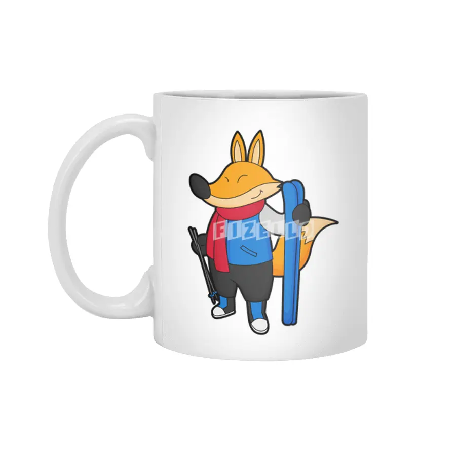 Fox as Skier with Ski Beyaz Kupa