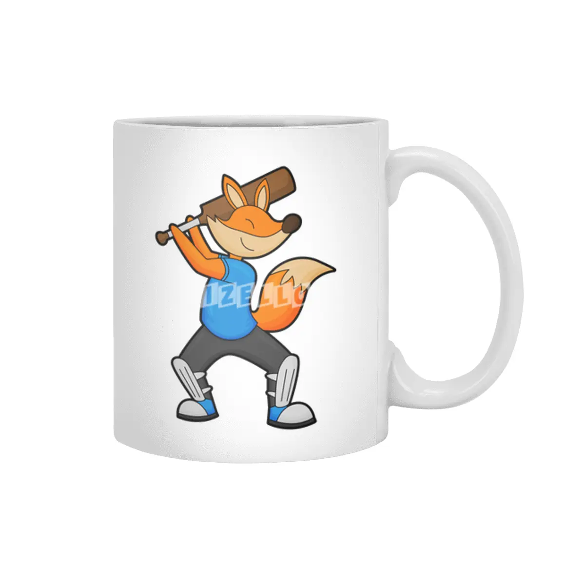 Fox at Cricket with Cricket bat Beyaz Kupa