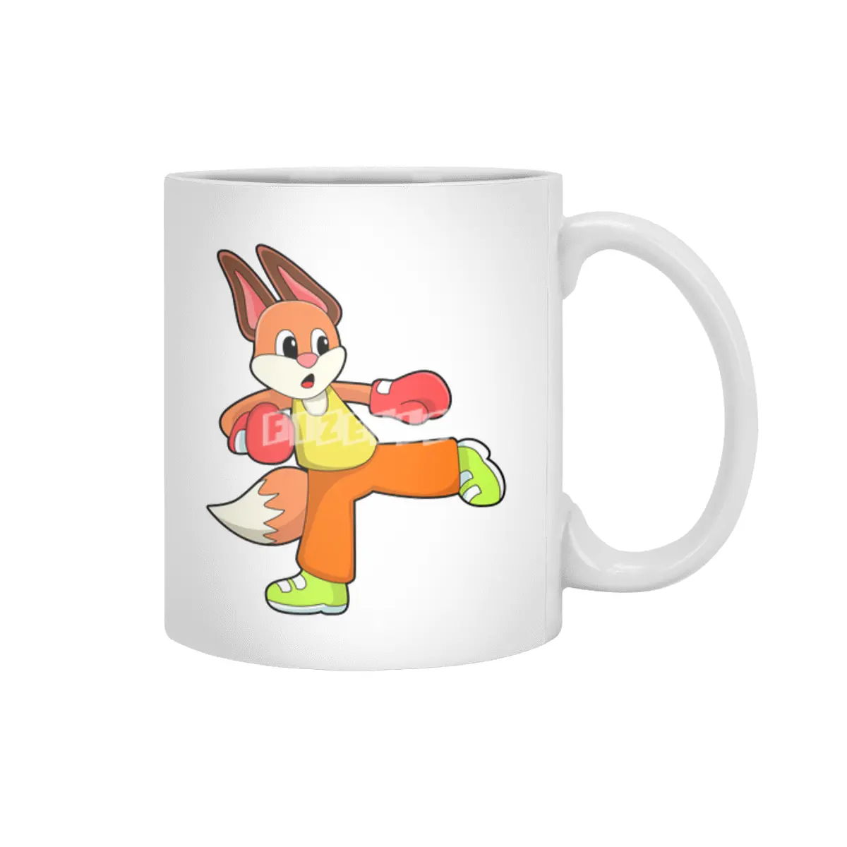 Fox at Martial arts Boxing with Boxing gloves Beyaz Kupa
