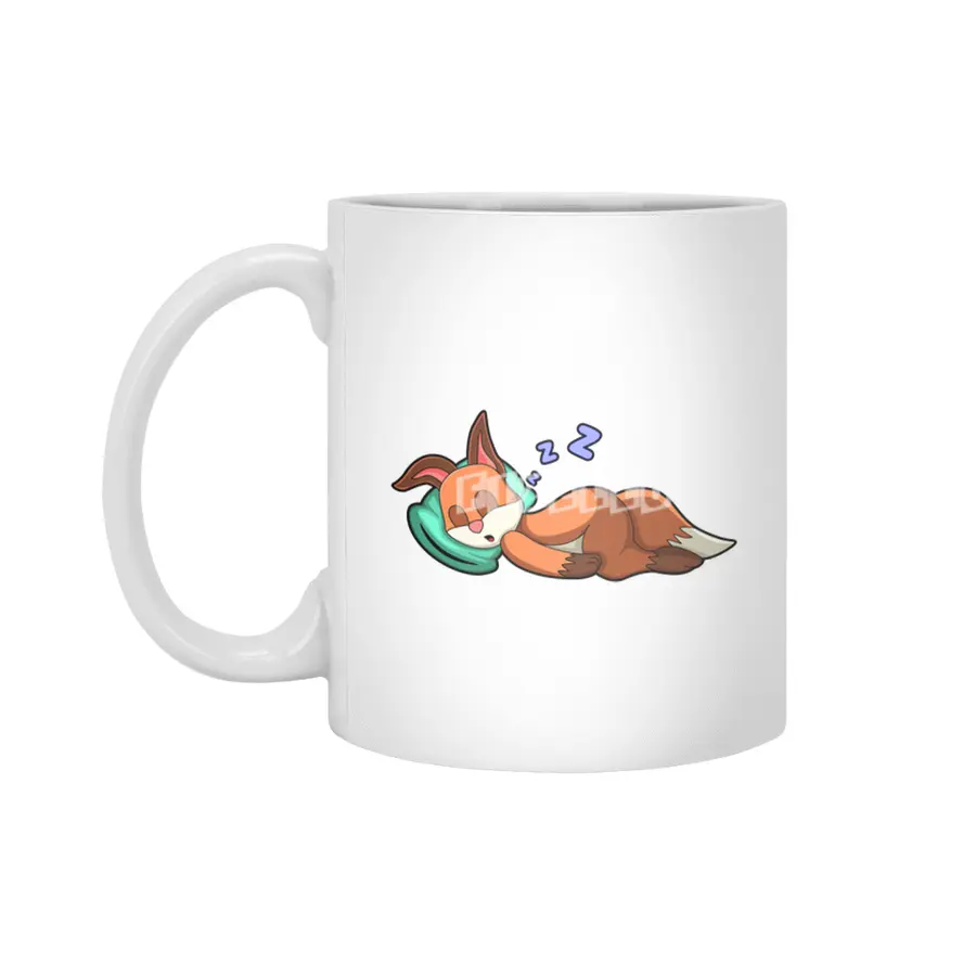 Fox at Sleeping with Pillow Beyaz Kupa