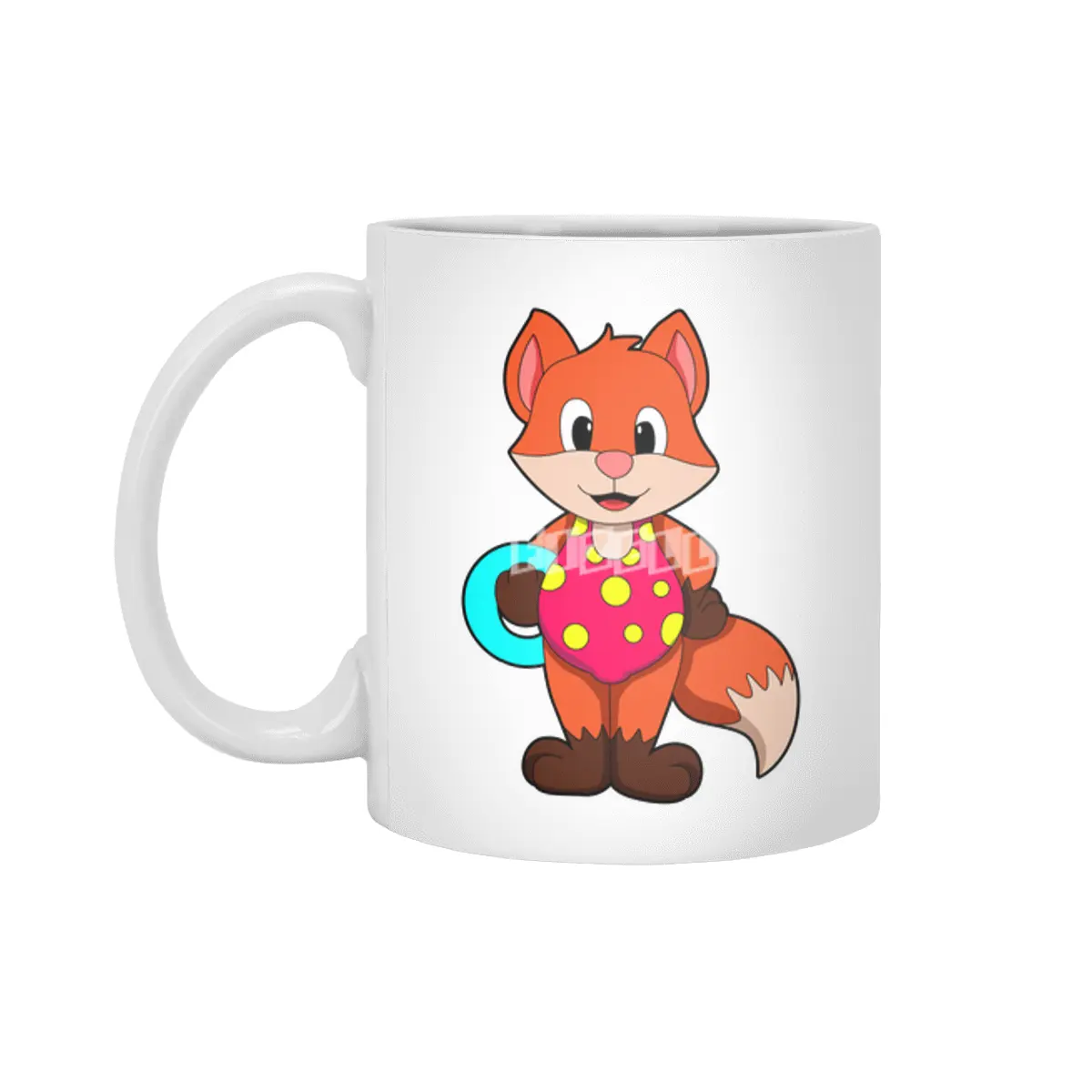 Fox at Swimming with Swim ring Beyaz Kupa