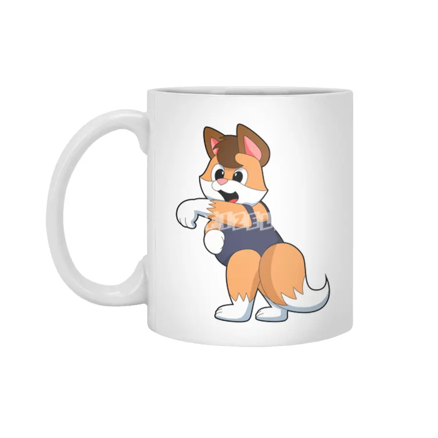 Fox at Swimming with Swimsuit Beyaz Kupa