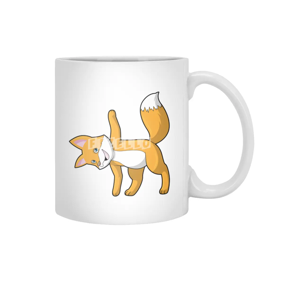Fox at Yoga Stretching Beyaz Kupa