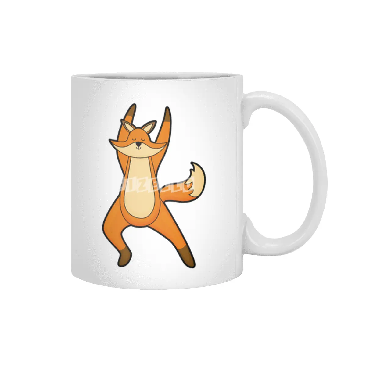 Fox at Yoga Stretching exercise Beyaz Kupa