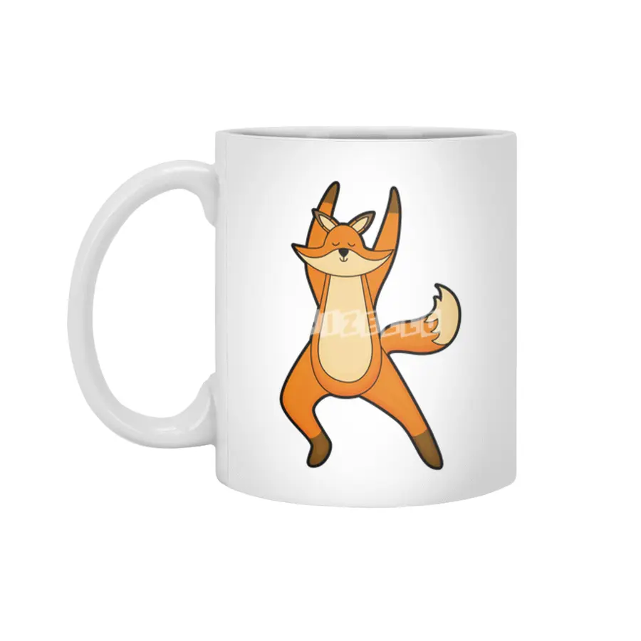 Fox at Yoga Stretching exercise Beyaz Kupa