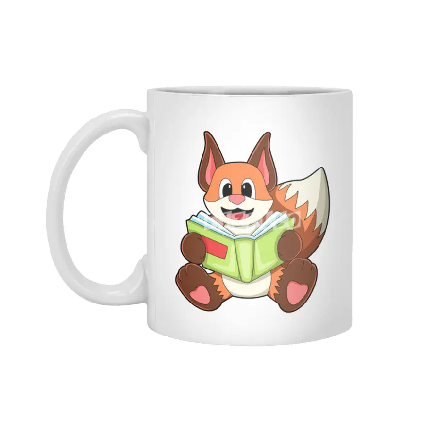 Fox with Book Beyaz Kupa