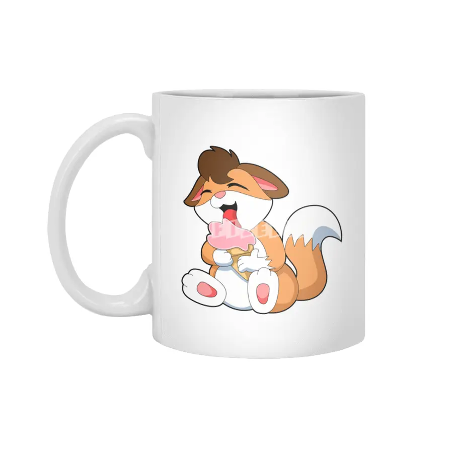 Fox with Strawberry Ice cream Beyaz Kupa