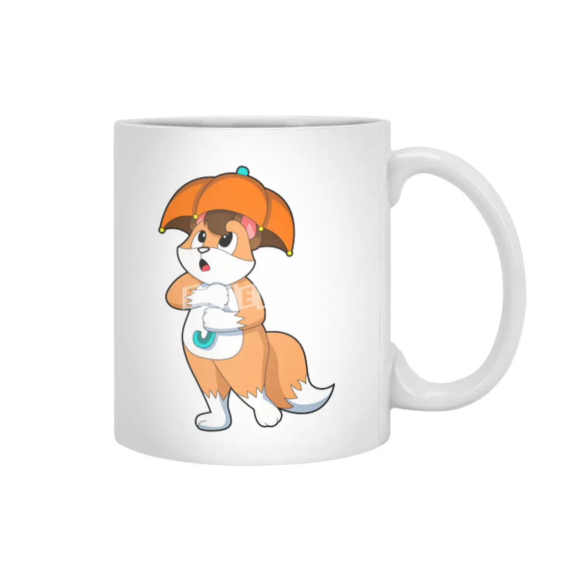 Fox with Umbrella Beyaz Kupa