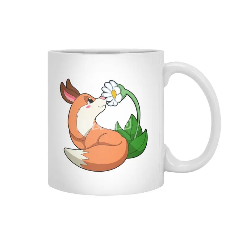 Fox with white Flower Beyaz Kupa