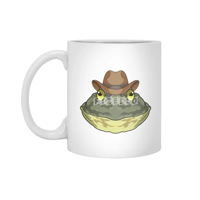Frog as Cowboy with Hat Beyaz Kupa